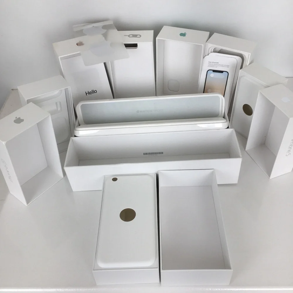 Apple iPhone & Watch Box Bundle 6 Empty Boxes Resale Repurpose Crafts Gag Gift